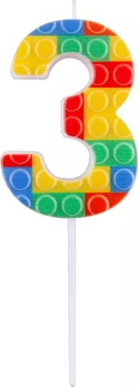 Építőkocka mintás számos gyertya - 3