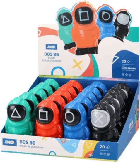 Junior Dos 86 2 az 1-ben radír és hegyező - Többféle
