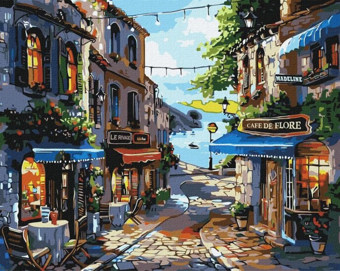 Ideyka Festés számok szerint Parti étterem - 40 x 50 cm