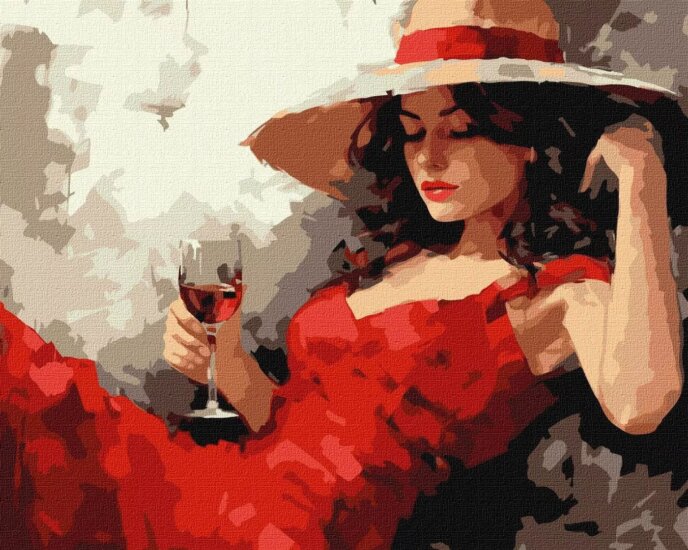 Ideyka Festés számok szerint Kalapos lány - 40 x 50 cm