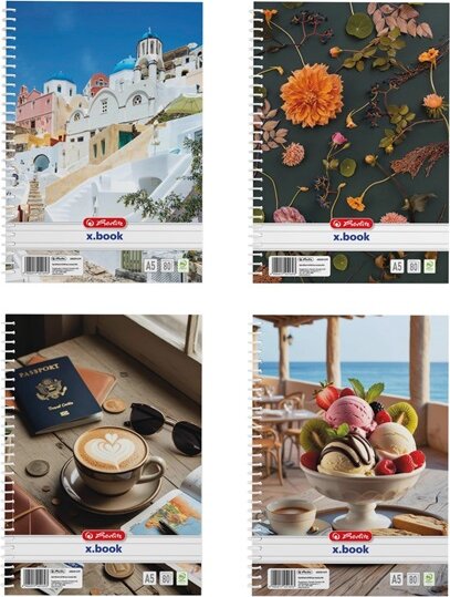 Herlitz Mix 80 lapos A5 vonalas spirálfüzet - Többfajta