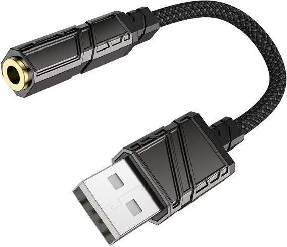 Borofone BV23 USB-C apa - 3.5mm Jack anya Átalakító Adapter - Fekete
