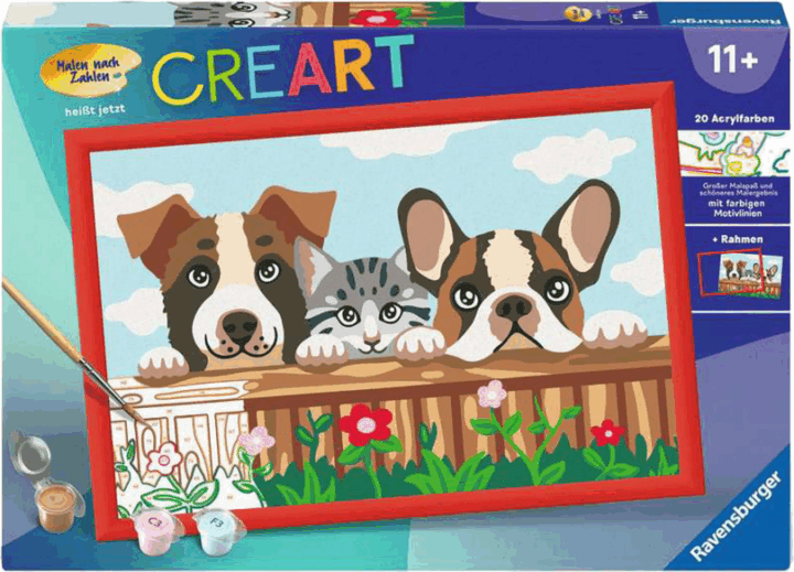 Ravensburger CreArt Kifestő készlet - Kutyák és macska Ravensburger CreArt Kifestő készlet - Kutyák és macska