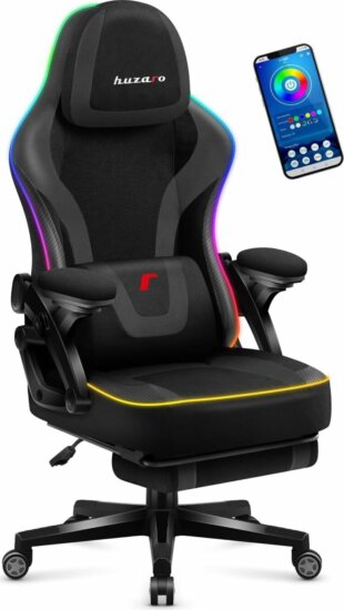 Huzaro Force 4.6 RGB LED Gamer szék távirányítóval - Fekete Huzaro Force 4.6 RGB LED Gamer szék távirányítóval - Fekete