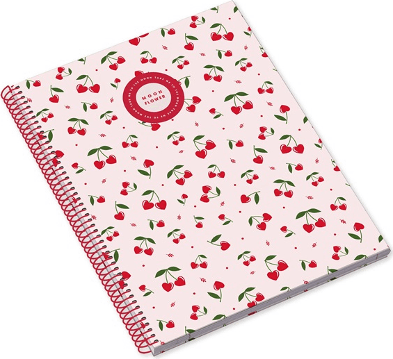 Ambar Moonflower Cherry 80 lapos A5 négyzetrácsos spirálfüzet - Többfajta Ambar Moonflower Cherry 80 lapos A5 négyzetrácsos spirálfüzet - Többfajta