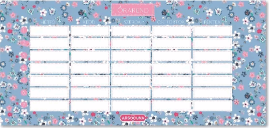 Ars Una Pearl Blossom Blue Egylapos virágmintás órarend