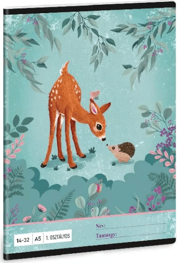 Ars Una My Secret Garden 32 lapos A5 vonalas füzet - Őzike mintás