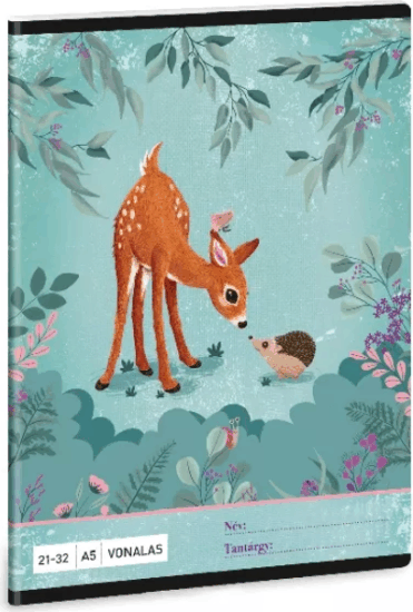 Ars Una My Secret Garden 32 lapos A5 vonalas füzet 4. osztálytól - Őzike mintás