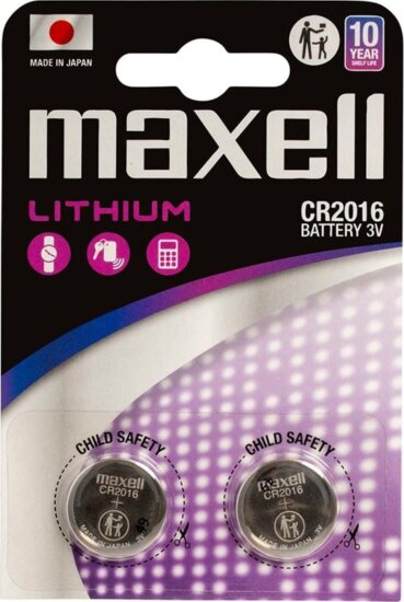 Maxell CR2016 Lítium gombelem 3.0V (2db /csomag)