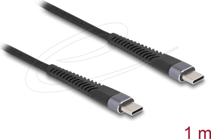 DeLock 81124 USB-C apa - USB-C apa 2.0 Adat és töltő kábel 1m - Fekete
