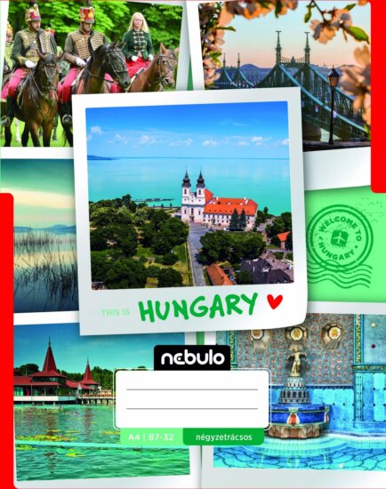 Nebuló Ország-város 80 lapos A4 Négyzetrácsos füzet - Többféle