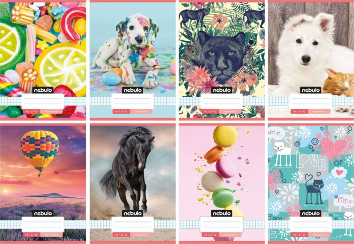 Nebulo Cuki 32 lapos A5 Négyzetrácsos füzet - Többféle