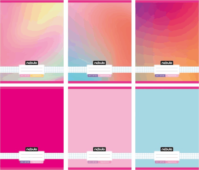 Nebuló Monochrome és Gradient A4 80 lapos Vonalas füzet - Többféle