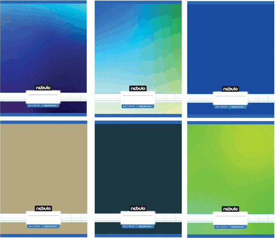 Nebuló Monochrome és Gradient A4 80 lapos Négyzetrácsos füzet - Többféle