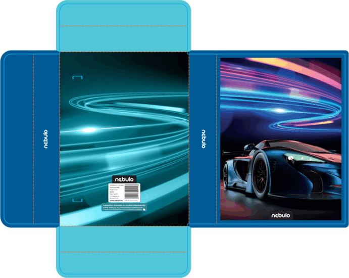 Nebuló Sportautó A5 Hullámkarton füzetbox - Mintás