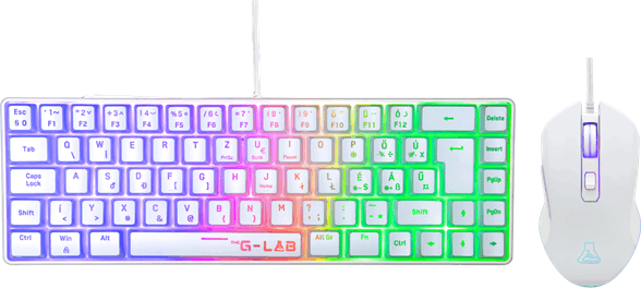 The G-Lab Hydrogen Gaming Kit Vezetékes Egér + Billentyűzet HUN - Fehér
