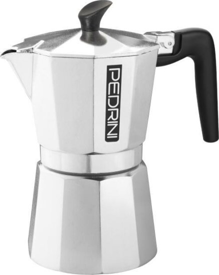 Pedrini 9084-3 6 személyes Kotyogós kávéfőző - Ezüst / Fekete