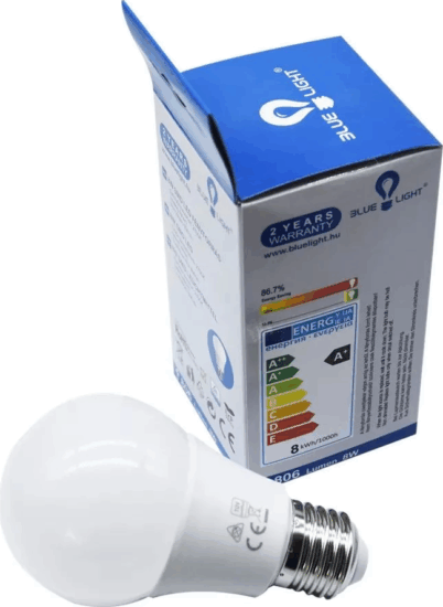 Blue Light LED Gömb izzó 9W 806lm 2700K E27 - Meleg fehér