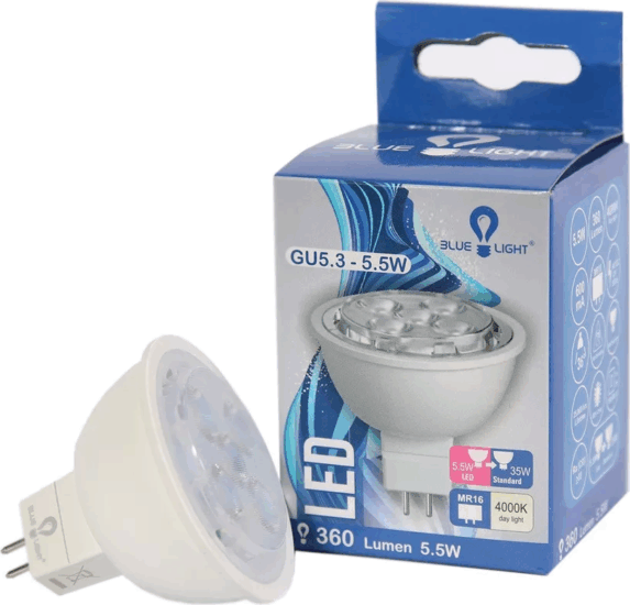 Blue Light LED Spot izzó 5,5W 360lm 4000K MR16 - Napfény fehér