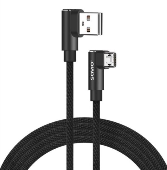 Savio CL-164 USB A apa - USB-C apa Összekötő kábel 2m - Fekete