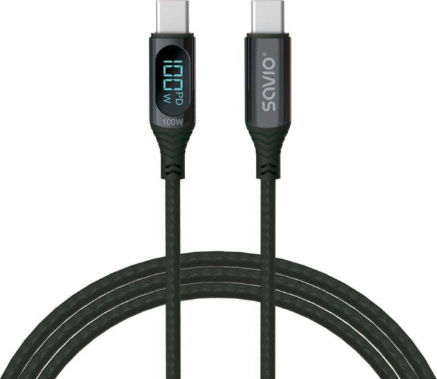 Savio CL-174 USB Type-C 2.0 kábel 1m - Fekete
