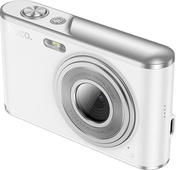 Hoco DV203 Dupla lencsés Digitális Fényképező 13Mpx / 4K UltraHD - Fehér