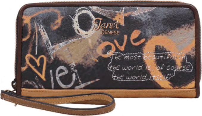 Janet Denese JW-003E-Art Gallery Női műbőr pénztárca - Mintás