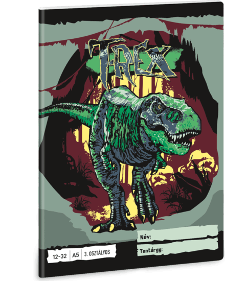 Ars Una T-Rex 32 lapos A5 3. osztályos vonalas füzet - Mintás Ars Una T-Rex 32 lapos A5 3. osztályos vonalas füzet - Mintás