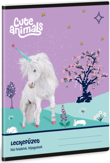 Ars Una Cute Animals Unicorn 38 lapos A5 leckefüzet - Mintás