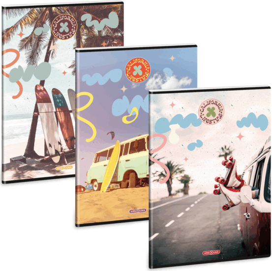 Ars Una California Lifestyle 40 lapos A4 extra kapcsos vonalas füzet - Többféle