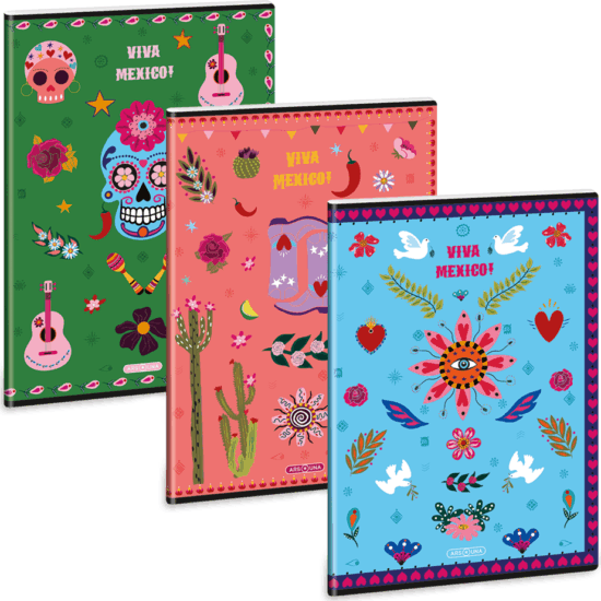 Ars Una Viva Mexico 40 lapos A4 extra kapcsos sima füzet - Többféle