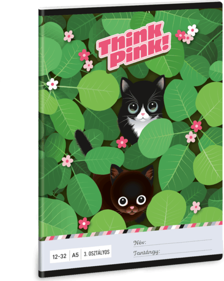 Ars Una Think-Pink 32 lapos A5 3. osztályos vonalas füzet - Mintás