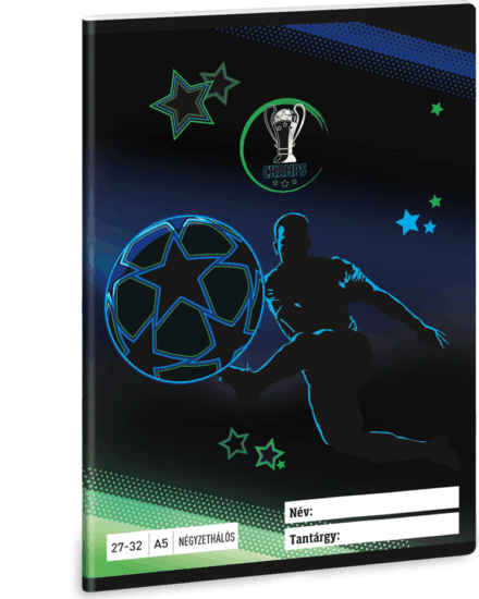 Ars Una Champs32 lapos A5 27-32 négyzetrácsos füzet - Mintás