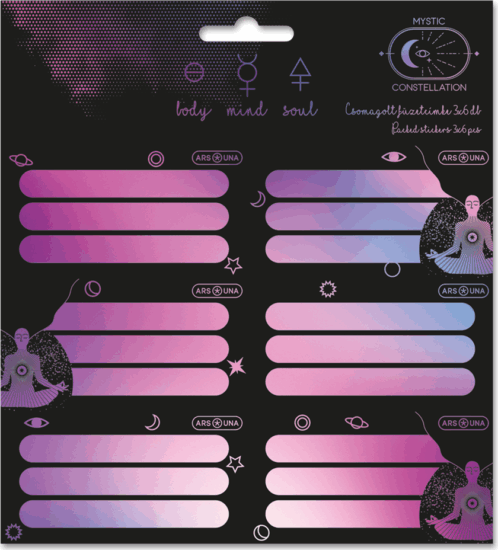 Ars Una Mystic Constellation 3x6 db füzetcímke (18 db / csomag) - Mintás