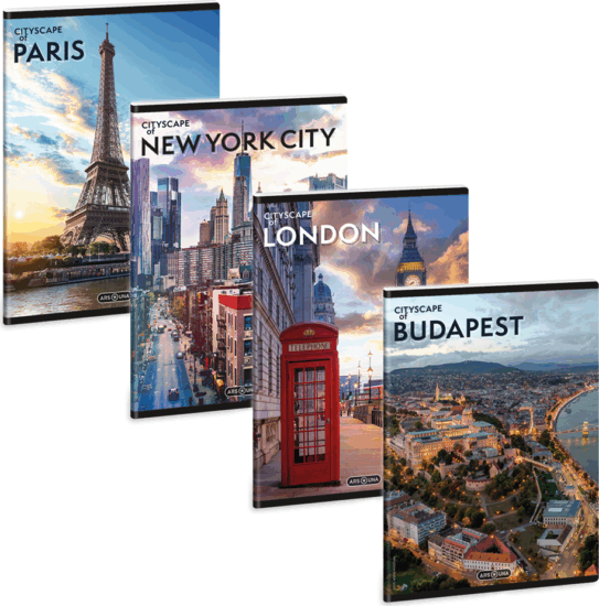 Ars Una Cityscape 40 lapos A5 extra kapcsos szótár füzet - Többféle