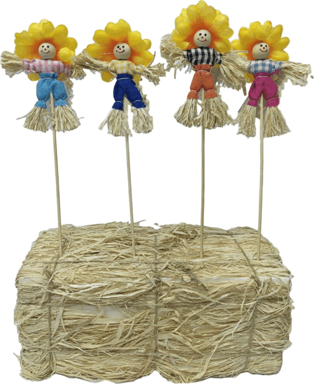 Iris textil madárijesztő dekoráció pálcikán 38cm