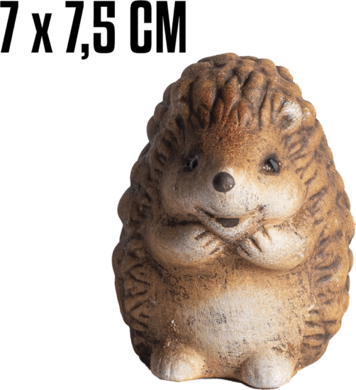 Iris kerámia süni őszi lakásdekoráció 7 x 7,5cm - Barna