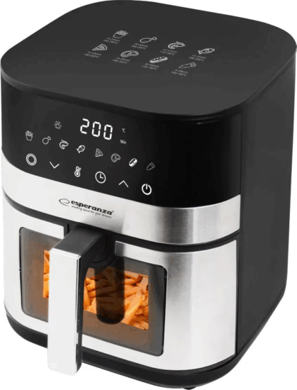 Esperanza EKA003 Pesce Alla Griglia AirFryer Forrólevegős sütő 5L 1400 Watt - Fekete