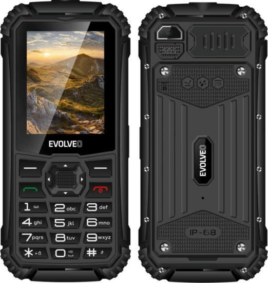 Evolveo Strongphone Q1 32/32MB 2G Dual SIM Vízálló Nyomógombos Mobiltelefon - Fekete