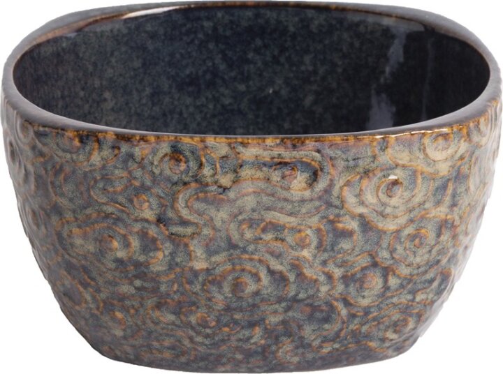 Iris Kerámia müzlis tál 14cm - Kék / Barna