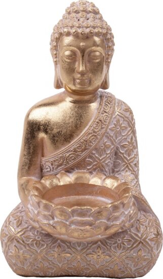 Iris 46801 Műgyanta Buddha szobor Asztali Dekoráció 16,6cm - Arany