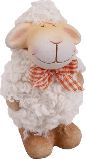 Iris 136396 Kerámia Bárány Húsvéti Dekoráció 5x9cm - Fehér / Rózsaszín