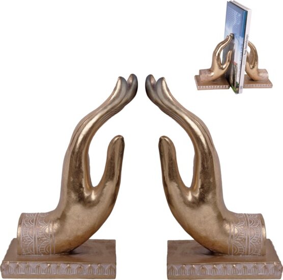 Iris 46809 Műgyanta Kéz alakú könyvtámasz 2 darabos 11x19cm - Arany