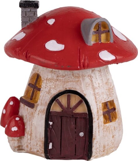 Iris 46707 Műgyanta Gombaház kéménnyel 11cm - Többszínű