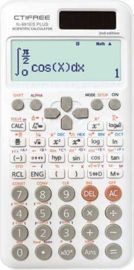 CTIFREE FC-991 ES PLUS Elem / Napelem Tudományos Számológép - Fehér