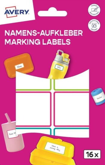 Avery NAME16C 33 x 46 mm Öntapadó Iskolai cimke (16 cimke / csomag)