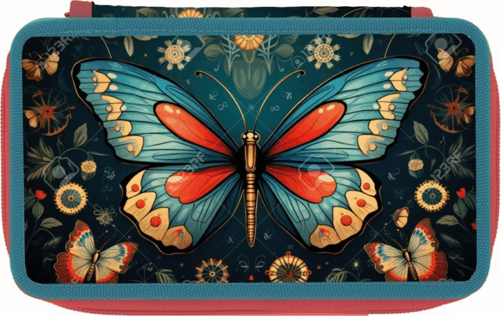 Herlitz Butterfy Töltetlen 2 emeletes tolltartó lányoknak - Mintás