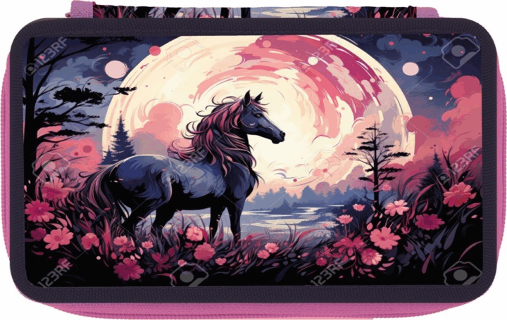 Herlitz Horse Töltetlen 3 emeletes tolltartó lányoknak - Mintás