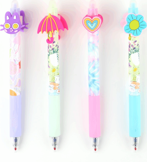 Nebulo Tavaszi Radírozható Nyomógombos zselés toll (0.7 mm / Kék tinta) - Mintás