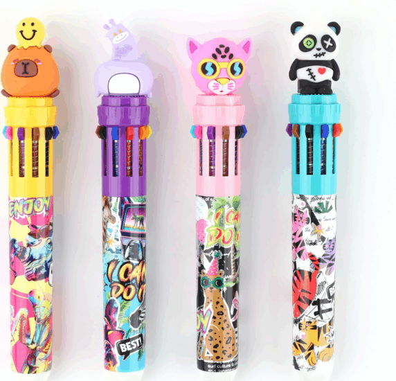 Nebulo Funny animals 10 színű Golyóstoll - Mintás